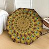 1pc Peacock Feathers Mandala Themed Umbrella -Home Travel Portable Outdoor Accessories, Multi-functional Umbrella Gift081633