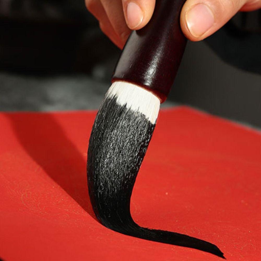 Velký čínský kaligrafický štětec na kuplety se šňůrkou Kuličkový tvar Vlněný štětcový pero Dřevěný držák na pero