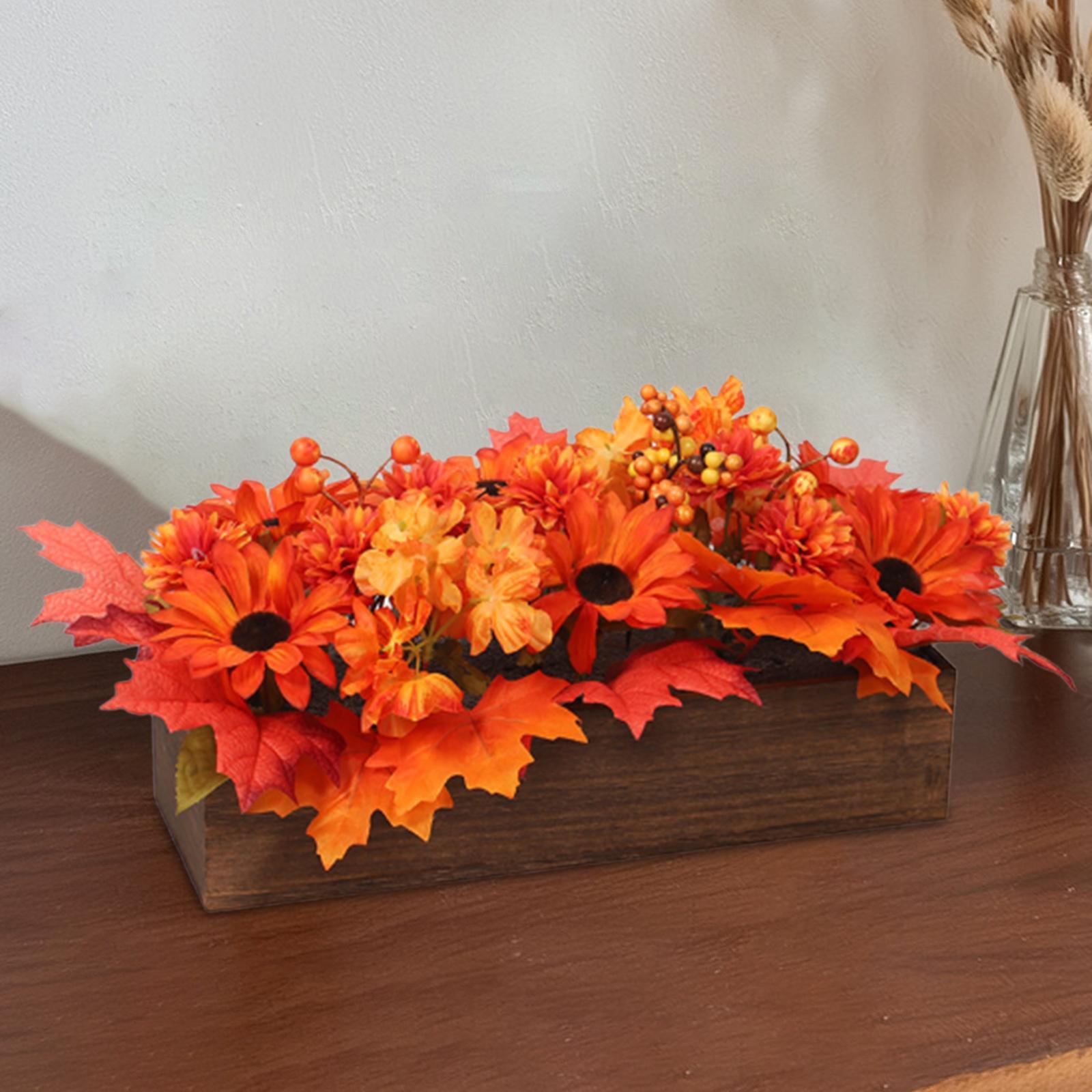 

Artificial Fall Flowers Faux Potted Plants Decoration Maple Leaf Table Centerpieces for Living Room Kitchen Home червоний