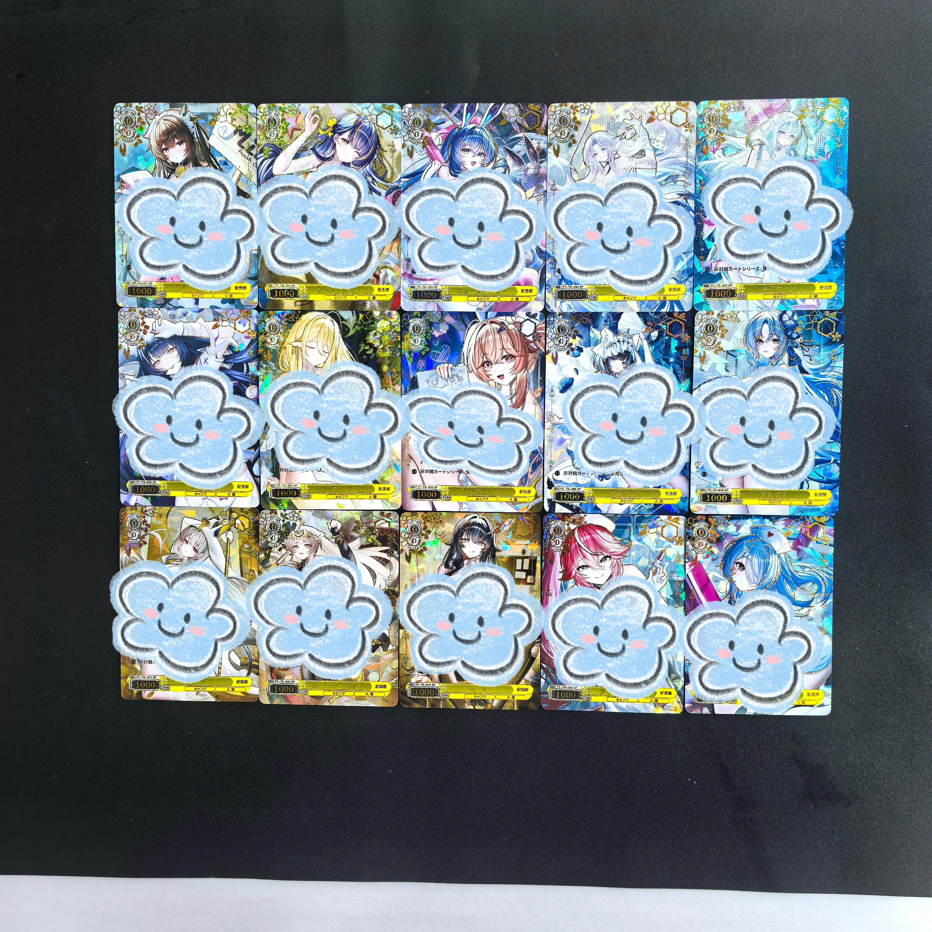

Diy 15pcs/set Weiss Schwarz Azur Lane Self-made Card Collection Glass Flash Gilded Laser Flashs Anime Toy Gift Cartoon