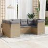 VidaXL Garden Lounge Set with Cushions 6 Pcs Beige Braided Resin 3218109