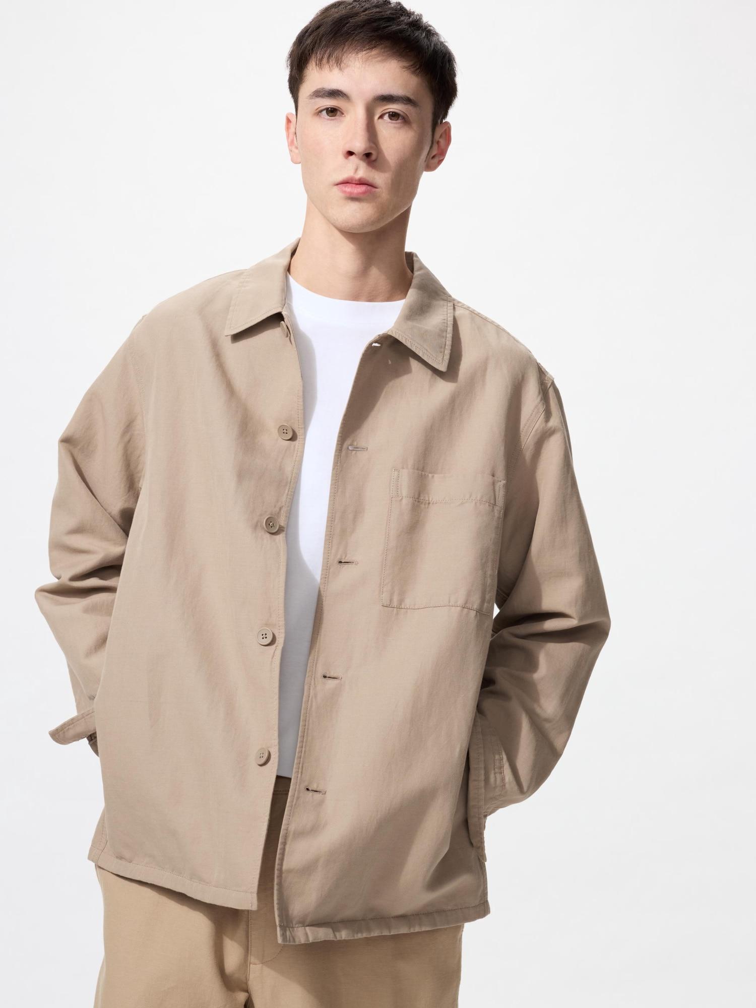

Uniqlo Japan Cotton Linen Shirt Jacket 32 BEIGE/3XL