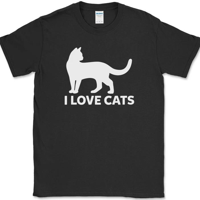 

I Love Cats T-Shirt Funny Humor Kitten Animal Paws Feline Novelty Text Tee 2XL