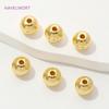 8mm Brass Spacers Beads For Jewelry Making Supplies 18K Gold Plated Round Beads,Beads Separators,DIY Bracelets Accessories