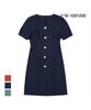 MESENSE V-Neck Button Belted Short Sleeve Dress_Mb15Opp108A