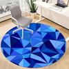 1pc Blue Gemstone Chair Carpet for Office, Round Non-Slip Durable Large Size Office Carpet, Suitable for Office, Beautiful Decoration