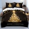 Golden Sparkling Christmas Tree Bedding Duvet Cover Set Duvet Cover Pillowcases  (1*Duvet Cover 2*Pillowcases, without duvet insert)