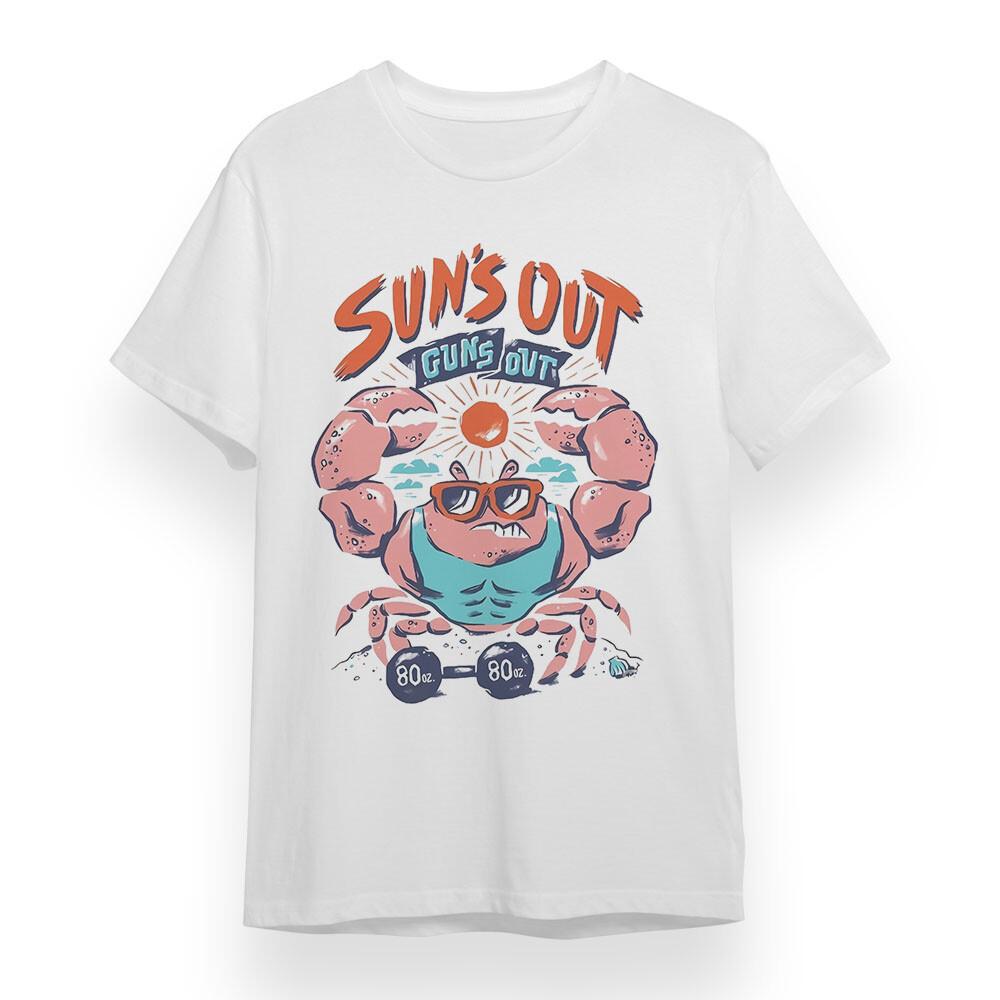 

Men s Plus Size T-shirt With SUN S OUT Graphic Unisex White 100% Cotton Tee M