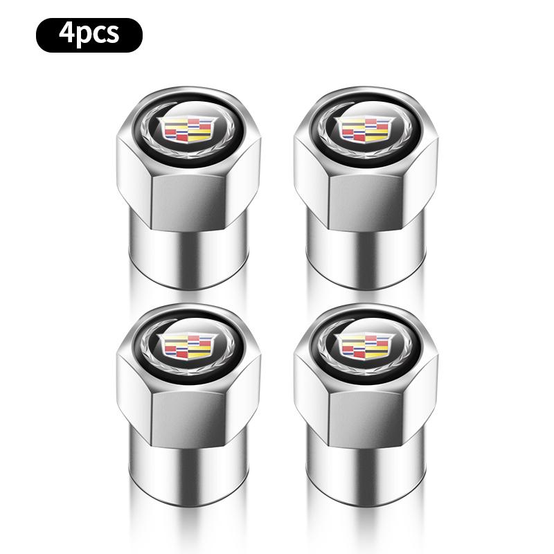 4PCS Car Wheel Tire Valve Caps Tyre Rim Stem Covers For Cadillac Escalade Deville DTS ATS BLS CT4 CT6 CTS EXT SLR SRX XLR XT4