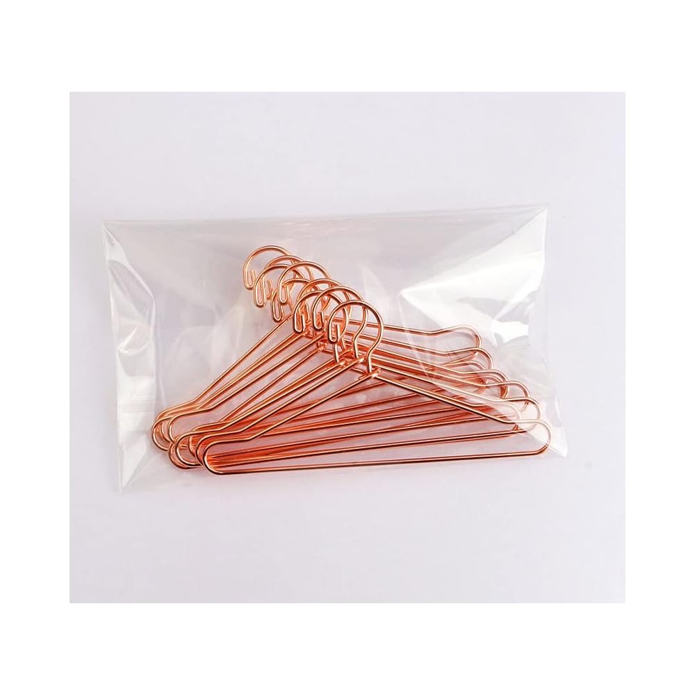 Large 30cm Doll Clothes Rack with 10 Hangers Rose Gold for 1/6 Scale Dolls Long Dress Storage 30x35cm