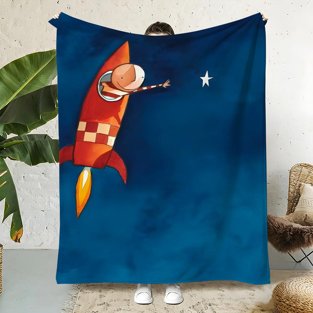 Artist O-Oliver Jeffers Throw Flannel Throw Blanket,Bed Home Office Nap Blanket Travel,Camping,Picnic Blanket Soft Decor 75X95CM