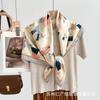 91Cm silk scarf women's 111% mulberry silk large nautical square scarf shawl, simple and generous European and American retro silk scarf