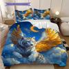 White Tiger Pattern Bedding Quilt Set Quilt Cover Pillowcase Home Decoration Birthday Gift (1 * Duvet Cover + 2 * Pillowcase, Without Core)