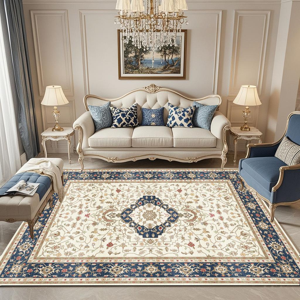 Bohemian Rug - Stain-Resistant & Non-Slip Living Room Sofa & Recliner Mat Bedside Rug for Bedroom Home Decor