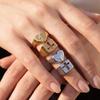 Stainless Steel Jewelry Ring for Women Minimalist Metal Cross Heart-Shaped Index Finger Rings Punk Finger Decoration