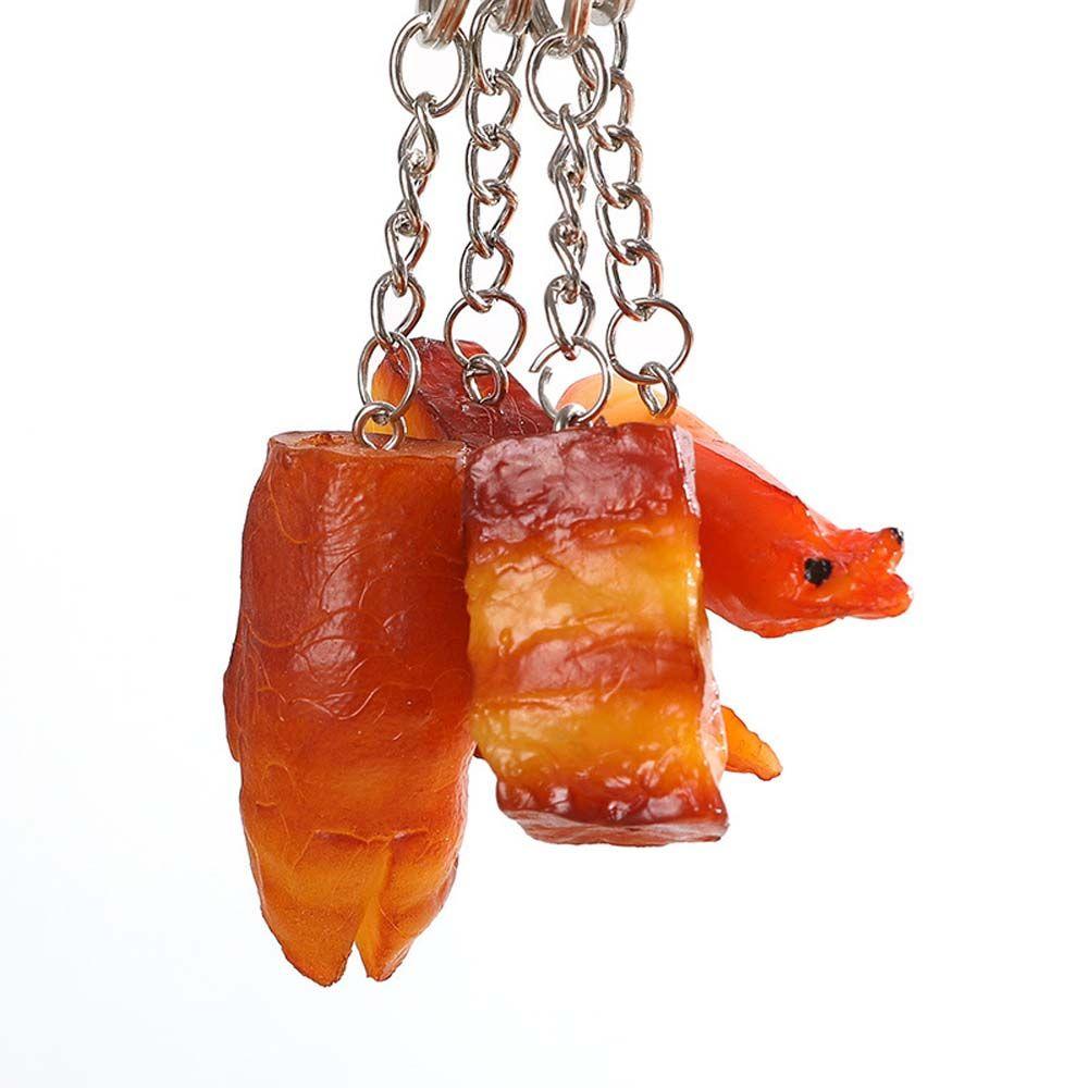 Trotters PVC Chicken Wings Fast Food Key Ring Bag Pendant Fashion Jewelry Simulation Food Keychains