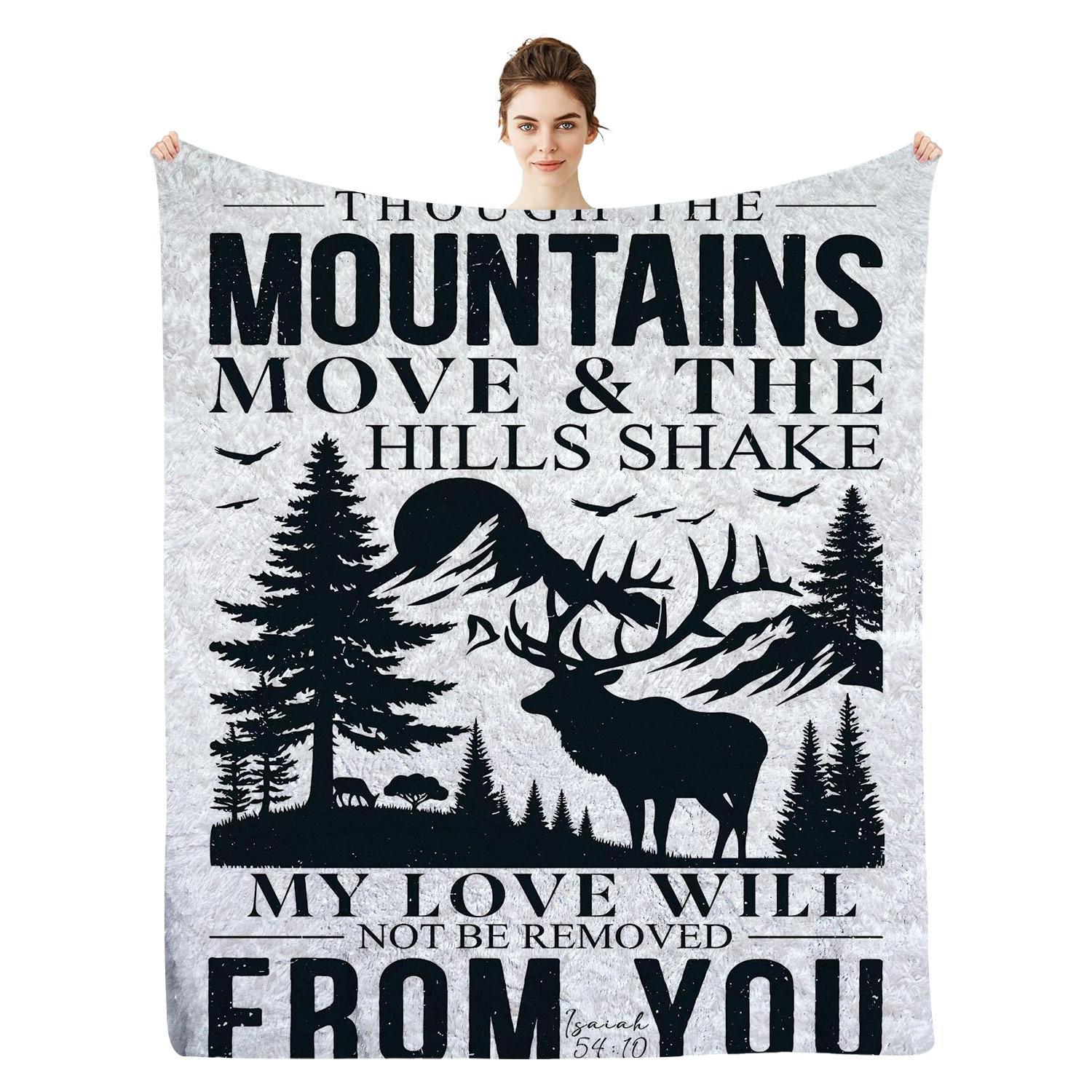 

Elk Forest Painting Printed Blanket for Sofa Bed Travel Camping Living Room Office Conditioning Blanket for All Seasons Gifts 75x90cm