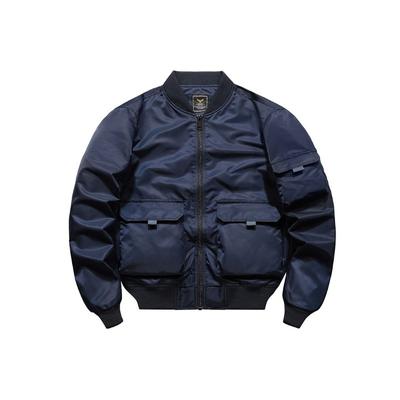MA1 Bomber Jacket Men's Spring and Autumn Baseball Uniform Solid Color Versatile Loose Three-dimensional Patch Pocket Men's Jacket