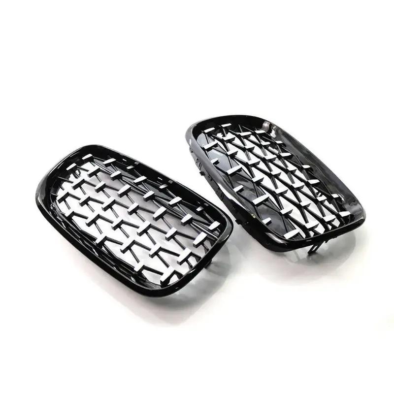 For BMW X5 E70 X6 E71 2007-2013 Car Grille Front Kidney Grill Diamond Style Chrome Black 51137157687 51137157688 51137185223