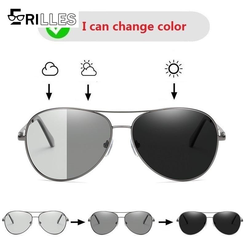 Men's Polarized Photochromic Sunglasses,UV400 Aviator Style, Day & Night Use for Driving, Outdoor Activities,Premium Comfort Fit