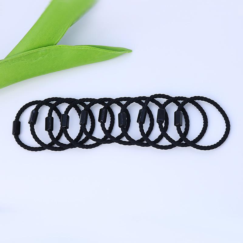 Korean Style Cable Knit Children's Hair Ties - Elastic, Hair-Friendly Candy Color Square Buckle Accessories.