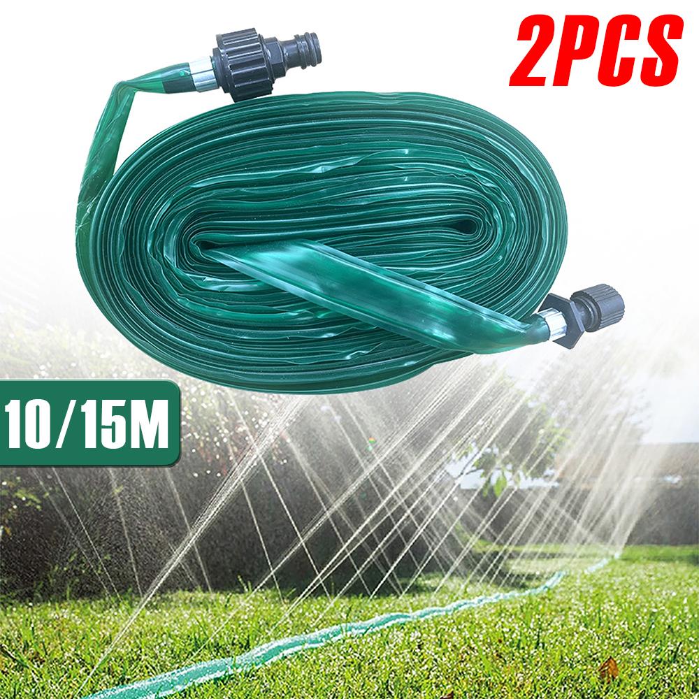 2 Stück 10/15M Sprinkler-Tropfschlauch PVC Gartenwasserschläuche Tropfschlauch Sprinkler-Set Rasenbewässerung Bewässerung Sprühschlauch für Garten