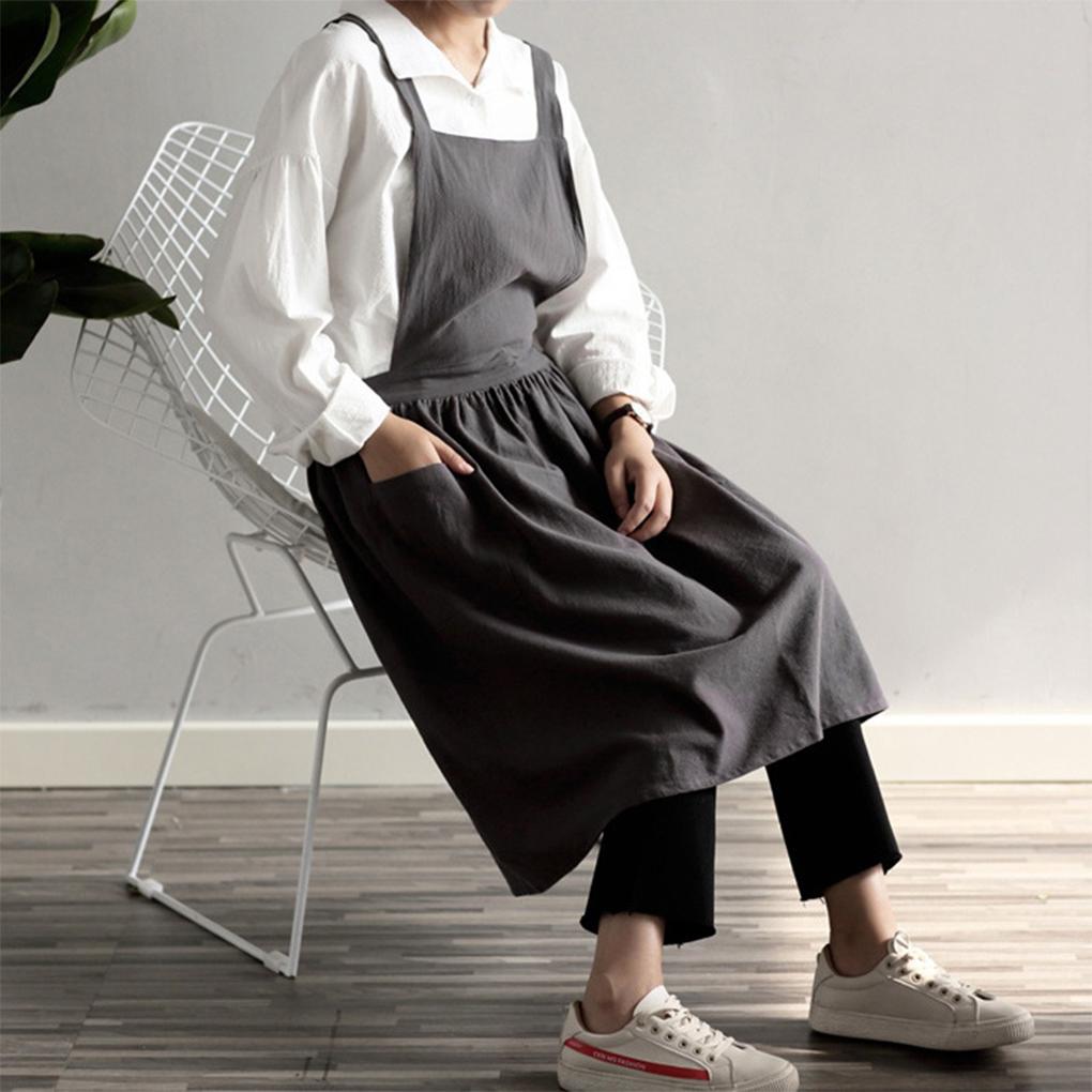 Cotton Linen Aprons Excellent Comfortable To Wear Women Kitchen Cooking Women Kitchen Cooking Aprons