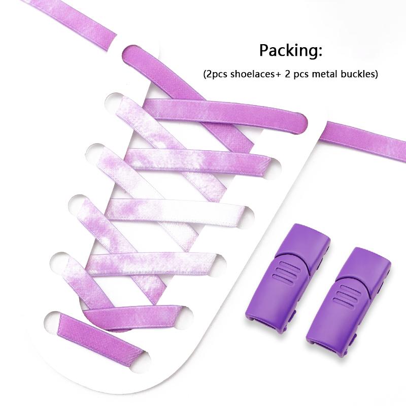 1Pari Magnetic Lock No Tie Shoe Laces Rainbow Elastic Laces Sneakers Adults Kids 8MM Wide Flat Shoelaces Rubber Bands for Shoes