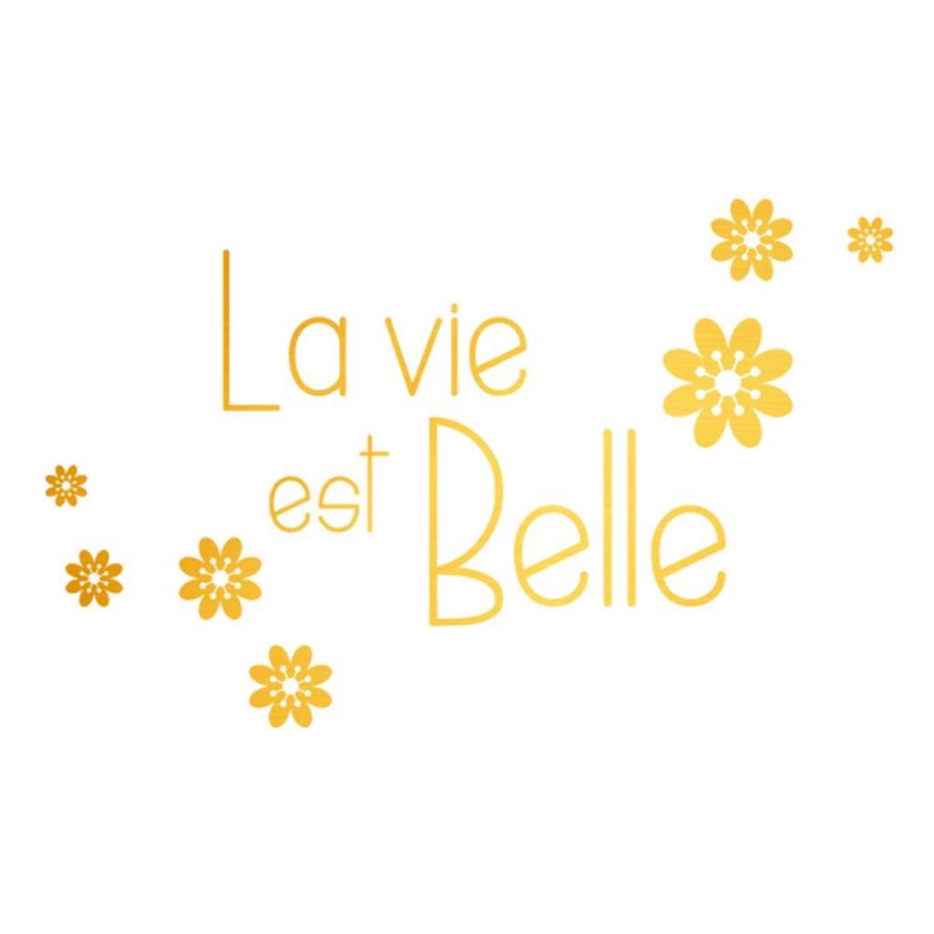 Les Trésors De Lily [P1348] - Sheet of Gold 'Messages' Stickers ('Life Is Beautiful') - 50x70 Cm