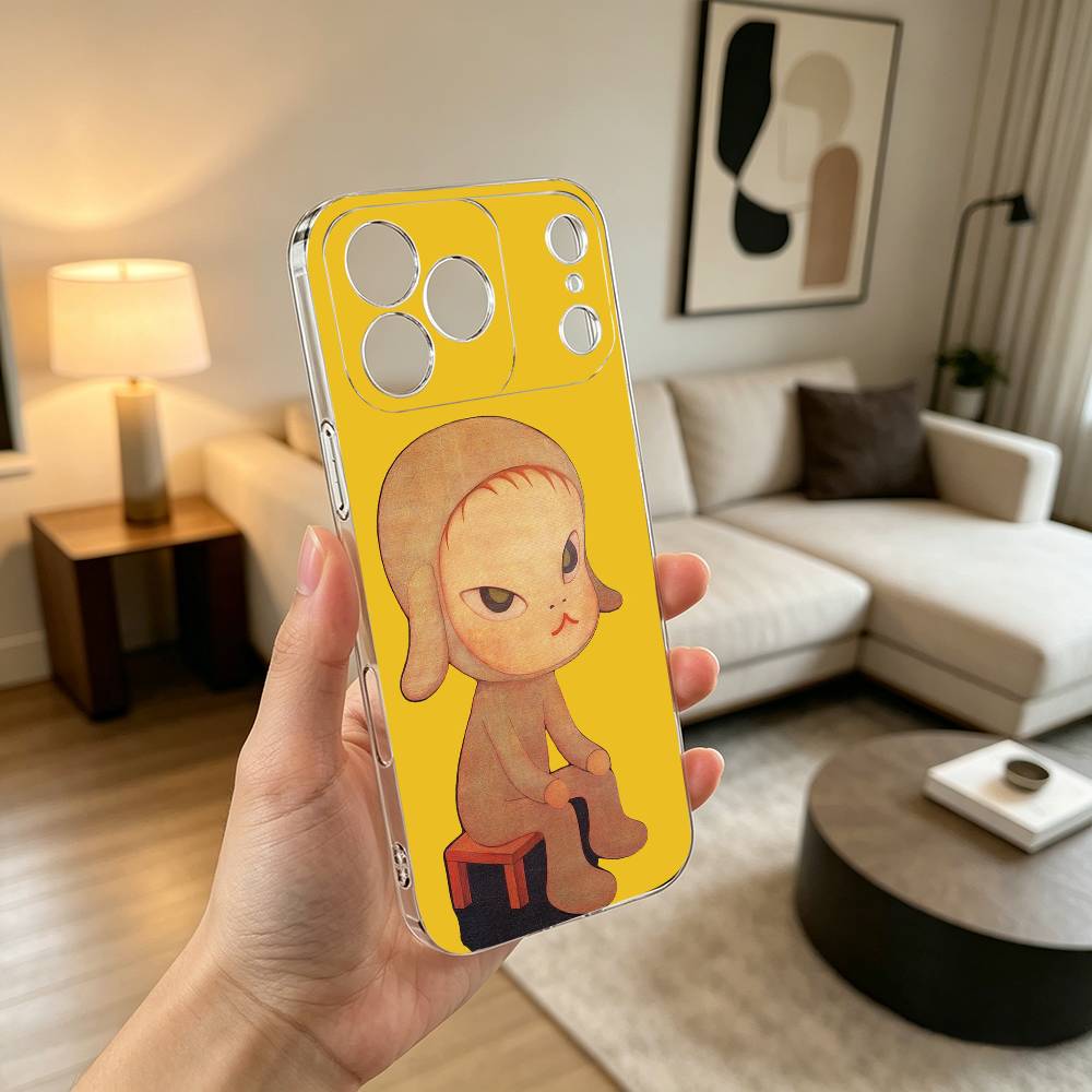 Cute Y-Yoshitomo N-Nara  Phone Case Transparent Silicone Soft For iPhone 17 16 15 14 13 12 11 Mini Pro Max Plus
