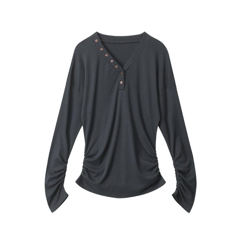 PEYWOW Women's Fashion Casual Long Sleeve V-Neck Blouses & Shirts