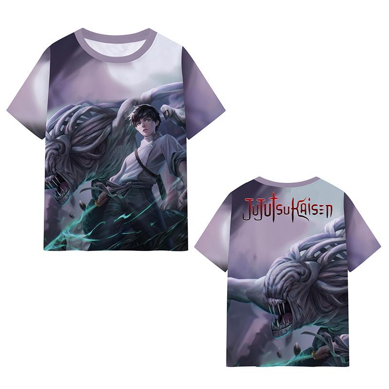 Satoru Gojo Japanese Anime Jujutsu Kaisen T-Shirts 3D Printed Summer Quick Dry Round Neck Short Sleeves for Men Polyester Do Not Fade