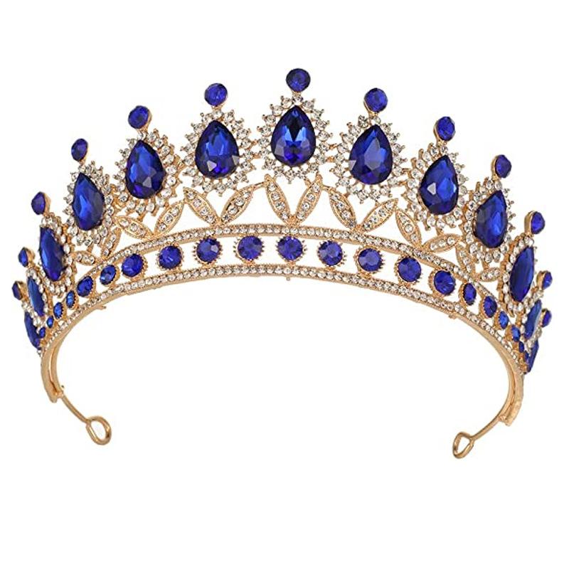 Brautkrone, Barock-Tropfen-Diamant-Prinzessinnenkrone, Performance-Geburtstags-Tiara, Hochzeitskleid-Zubehör