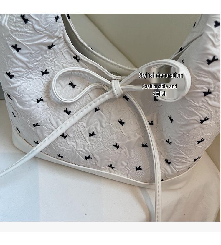Korean Style Bow Underarm Handbag - 2025 Fashionable Women's Casual Shoulder Bag