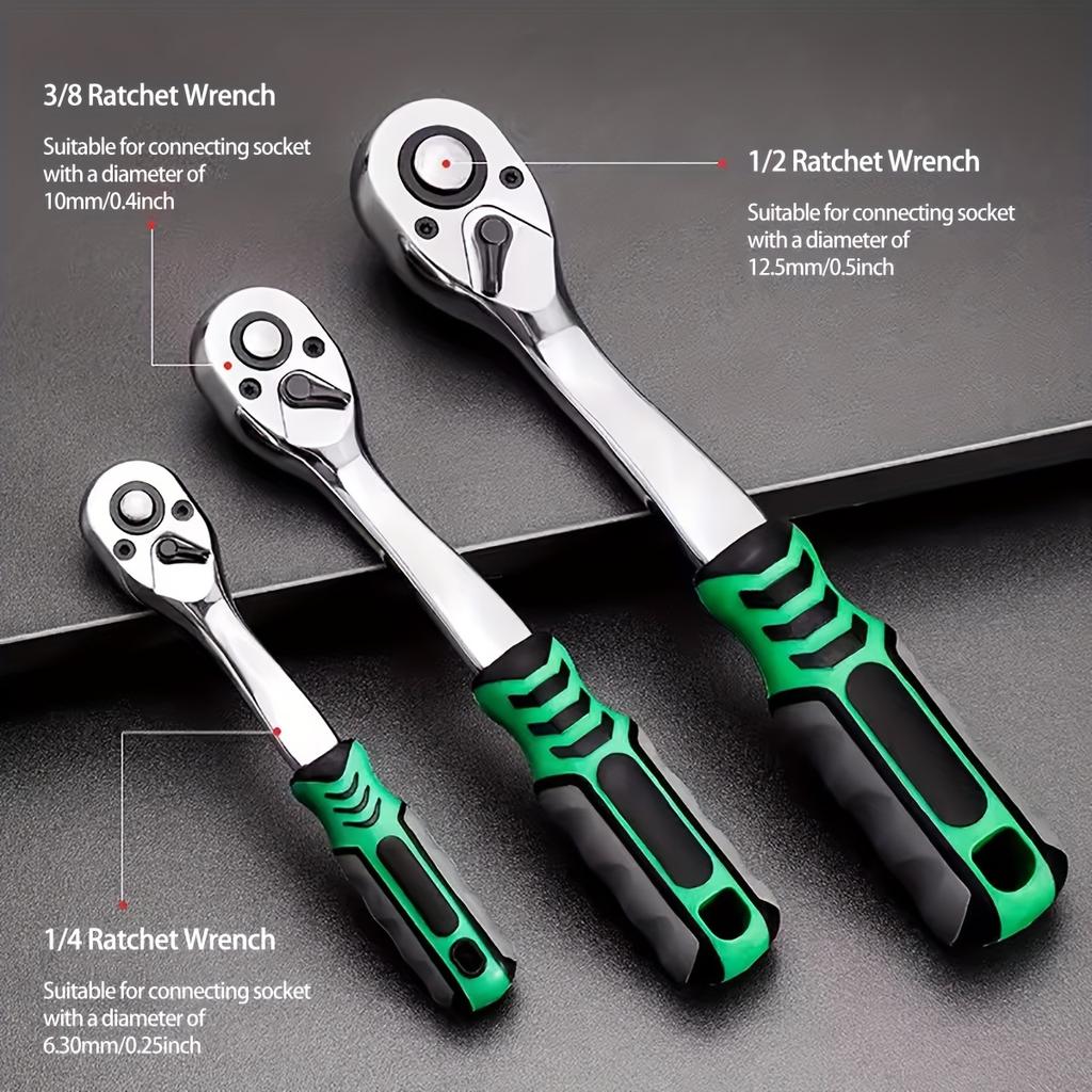 1/4 "and 1/2" socket kit with ratchet, 94PCS drive main socket kit, CR-V, SAE/metric mechanical tool kit, 72 tooth ratchet, with