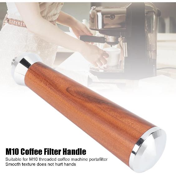 M10 Bottomless Portafilter Coffee Portafilter Handle Coffee Brewer Handle Solid Wooden Coffee Filter Handle Espresso Machine Wood Handle Coffee Maker