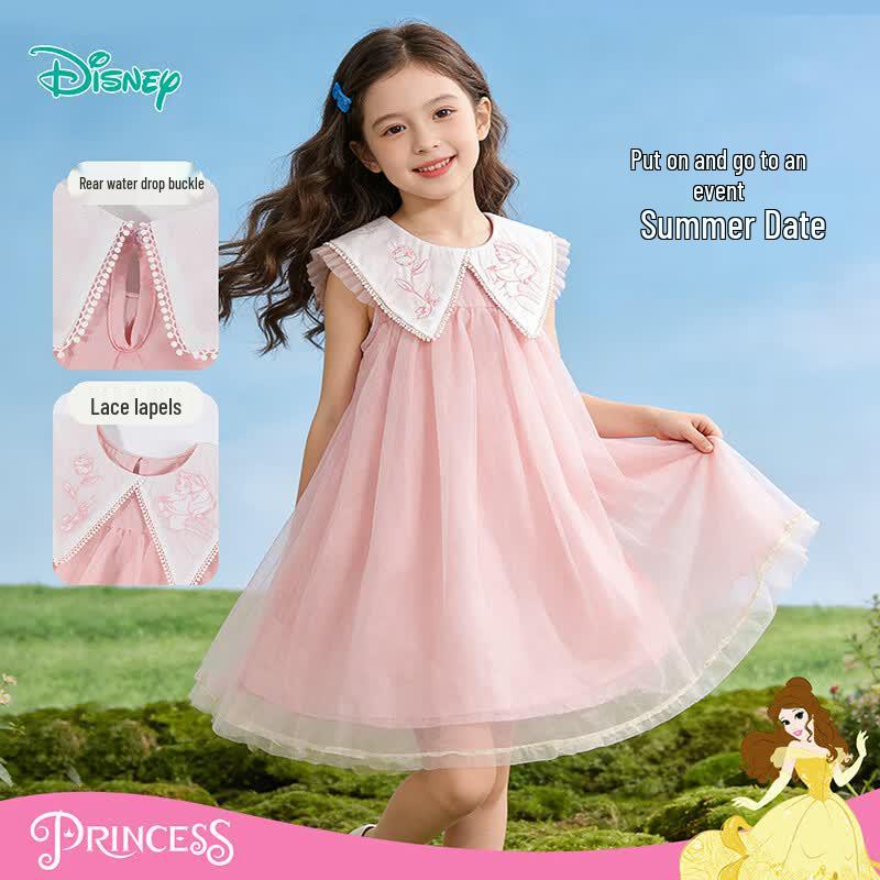 Disney Belle Princess Girls' Mesh Sleeveless Dress