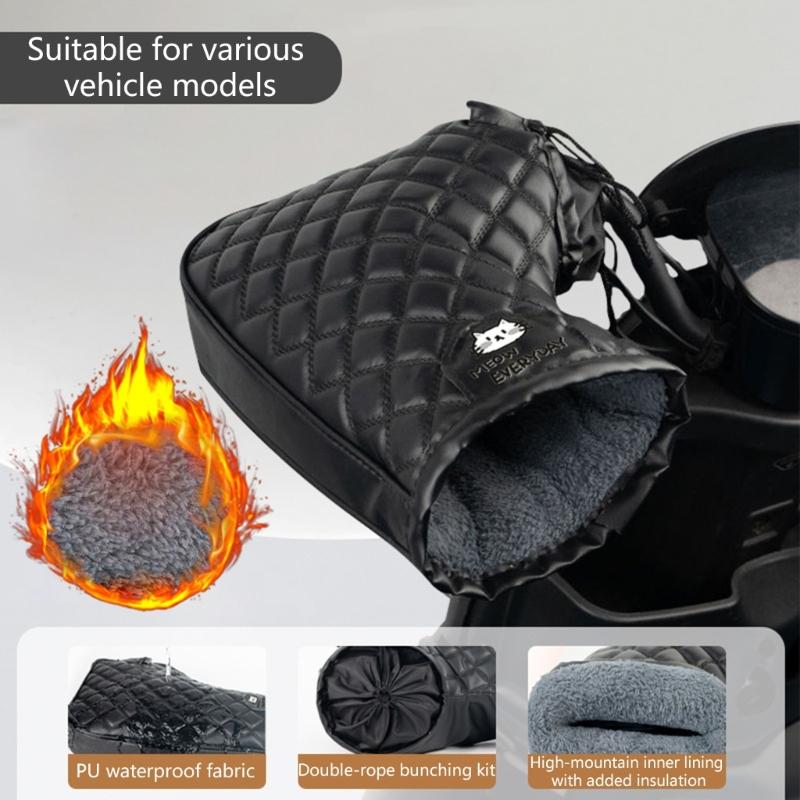 Universal Handlebar Gloves Mittens Suitable for Scooters Mopeds E Bikes Snow Riding Daily Commute and Fitness Use 2 Pack