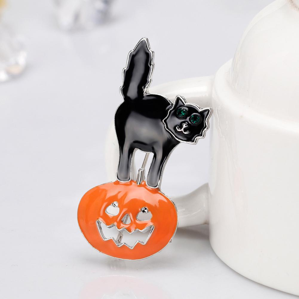 Cartoon All-match Halloween Pumpkin Cat Brooch Chic Unique Breastpin