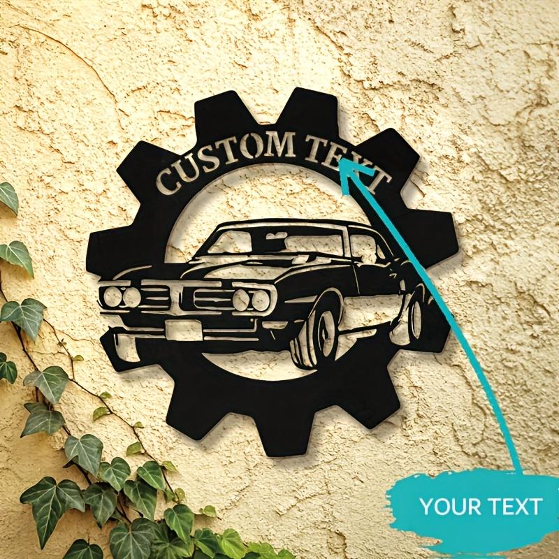 

Vintage Car Metal Wall Sign Black Gear Garage Home Decor