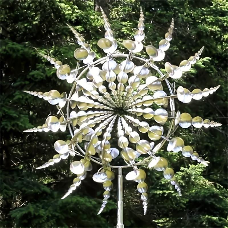 Outdoor Rotating Metal Windmill Sculpture Personalized Irregular Craft Decoration Wind Solar Spinners Yard Garden Decor