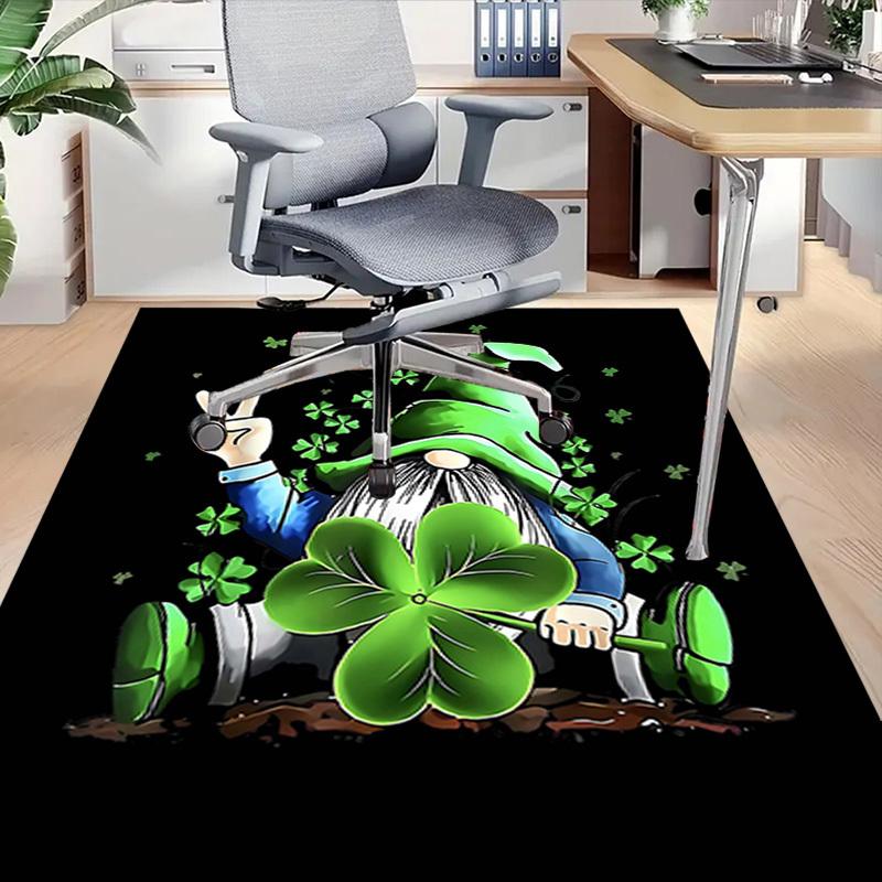 1PC Gnome Shamrock Non-Slip Floor carpet, suitable for Office, bedroomand playrooms. It can also be used as a sofa footrest cover-T105
