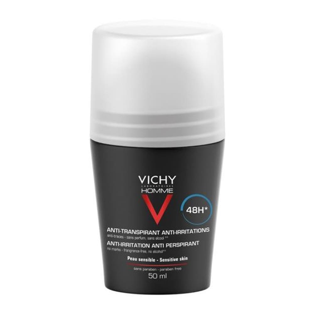 Vichy Homme Sensitive Skin 48h Roll-On Anti-Perspirant, 50ml