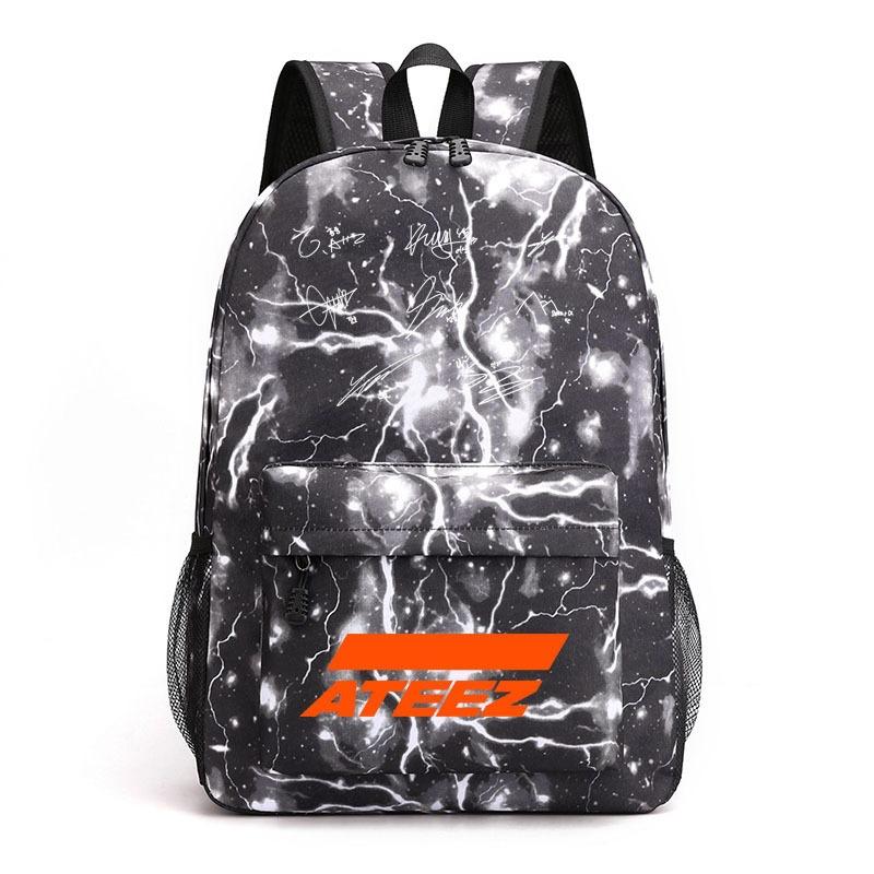 Hallyu Ateez Printed Starry Sky Backpack Middle School Student Schoolbag Computer Backpack Oxford Cloth Travel Backpack