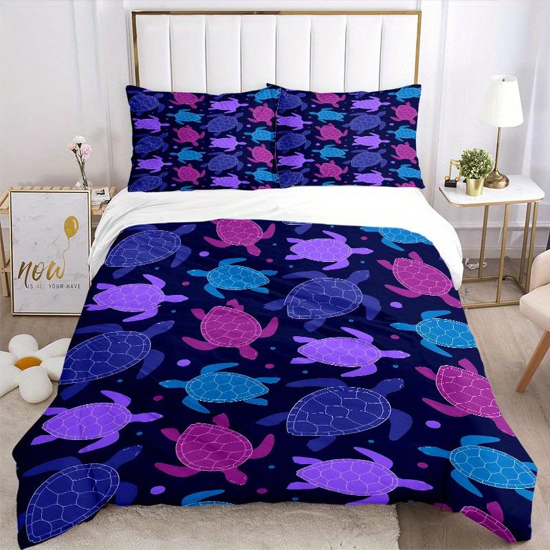 3pcs Turtle Pattern Bedding Set, Breathable and Soft, Suitable for All Seasons, Ideal for Home Use, Suitable for Bedroom Decor 21129