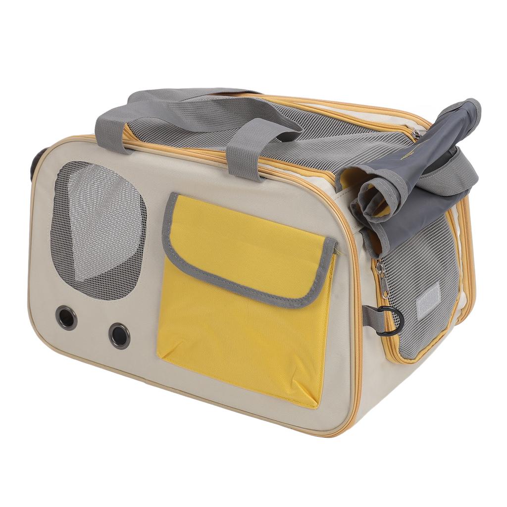 Pet Carrier Bag Brthable Foldable Oxford Cloth Steel Wire Frame Cat Travel Handbag with   Strap for Outdoor
