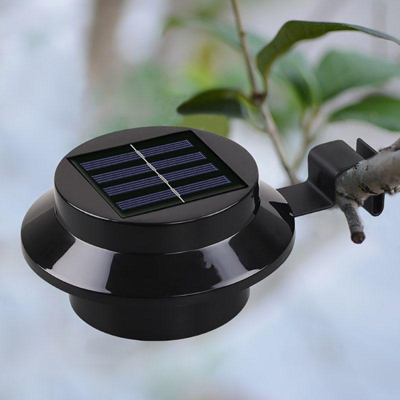 Power New Solar Powered Outdoor Garden Light Gutter Fence 3 Led Wall Lamp Bulb