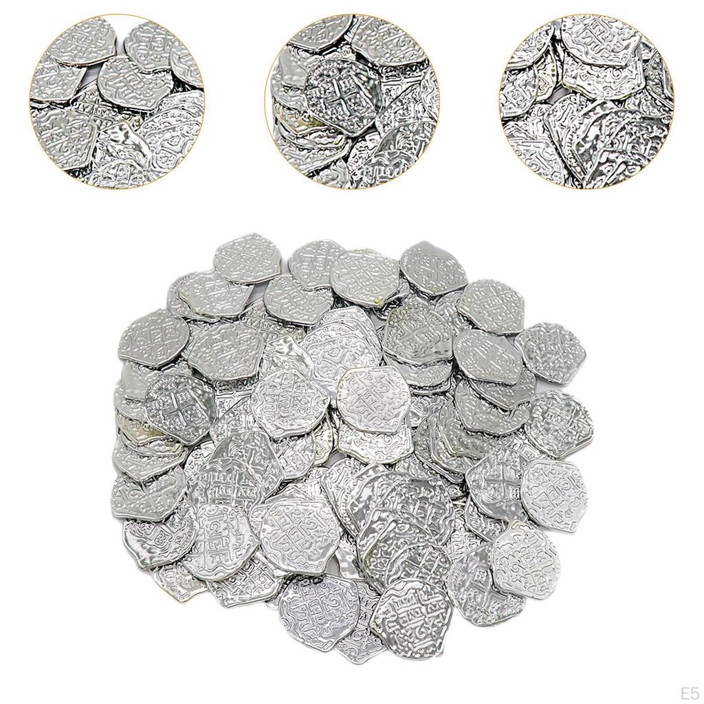 100x Pirate Coin Novelty for Boys and Girls Game Accessories Gold Doubloons