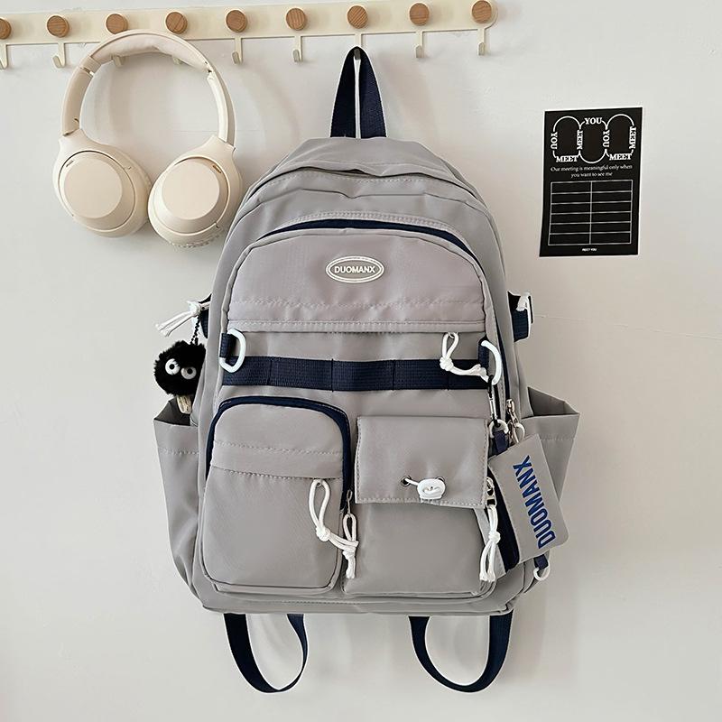 Schoolbag Japanese Harajuku retro tooling schoolbag, junior high school student large-capacity backpack male tide ins campus style backpack female