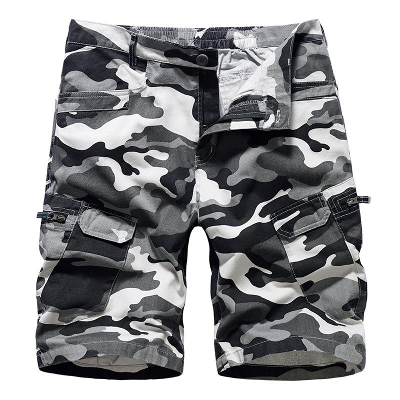 Summer Men's Camouflage Casual Five-Point Work Shorts - European Size, Loose Fit